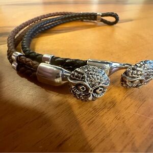 Leather Owl Bracelet